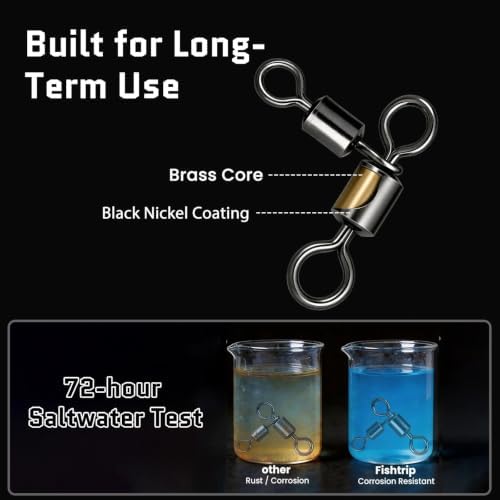 FishTrip 25/50Pcs 3 Way Fishing Swivels Tackle for Fishing Rigs 7LB-209LB - Image 4