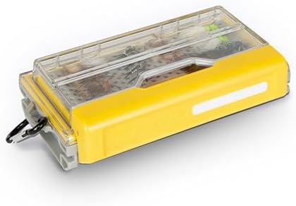 Plano Edge Micro Fly Storage Box, Gray and Yellow, Waterproof and Rust-Resistant Customizable Fishing Tackle Organization by PLANO%C2%AEOutdoors
