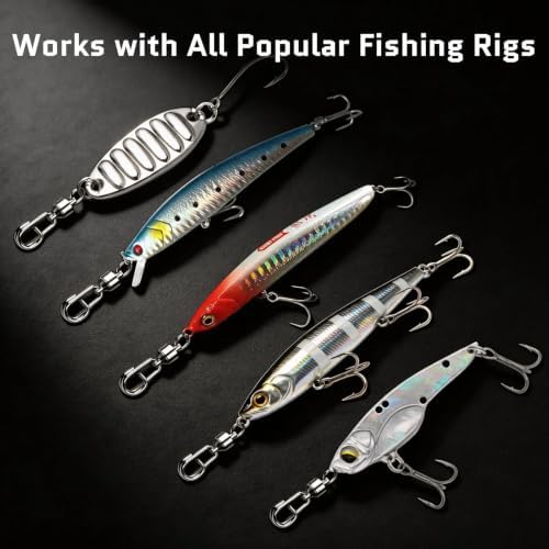 FishTrip 25/50Pcs Fishing Ball Bearing Swivel with Quick Oval Split Rings - Image 6
