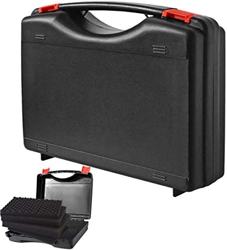 Small Hard Case with Pluck Foam, 12" Customizable Interior Protection Carrying Case for Pistol, GoPro, Microphone, Handgun, Camera - Outer Size: 12.2” x 10” x 2.7” by AOOCY