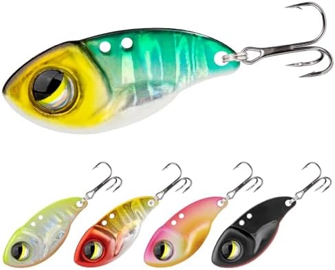 TRUSCEND Metal Fishing Jigs Lures with Hand-Polished, Colorfully Reflective Lead Fishing Spoons Glow Hard Swimbaits for Bass, Walleye, Trout, Salmon, Freshwater & Saltwater Fishing Gear Gifts for Men by TRUSCEND