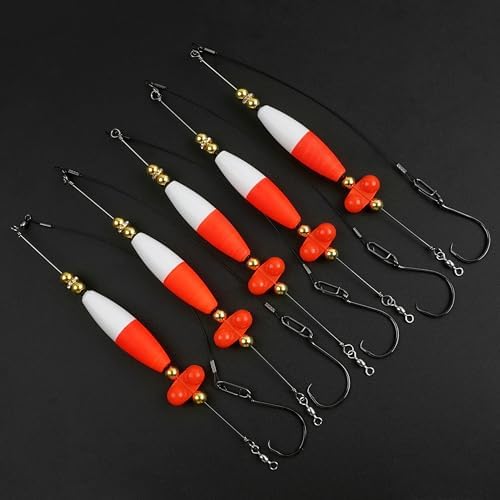 Catfish Rigs Catfish Float Rigs, Catfishing Tackle with Rattles Beads Peg Floats Santee Cooper Rigs for Bank Fishing 6/0 8/0 Circle Hooks - Image 6