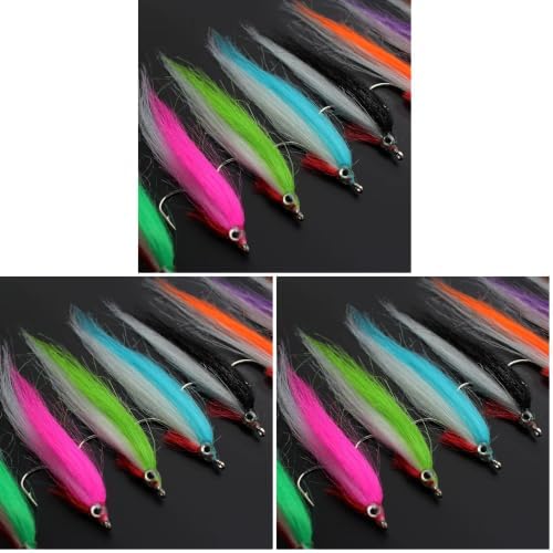 Tigofly 20 pcs 1/0 UV Colors High Carbon Hook Polar Fry Salmon Trout Sea Bass Steelhead Minnow Fly Fishing Flies Lure Set by TigoflyFlyFishingFactory