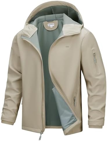 33,000ft Men's Hooded Fleece Lined Rain Shell Jacket Waterproof Lightweight by 33000ft