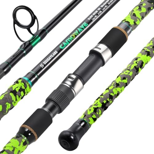 Sougayilang Surf Spinning Fishing Rod Carbon Travel Surf Rod M/MH 3 Piece Spinning Fishing Rod 9'/10'/11'/12' by Sougayilang
