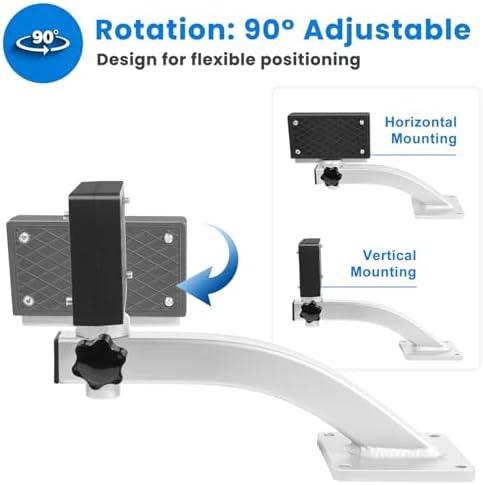 Universal 90 Degree Adjustable Trolling Motor Bracket for Clamp-on Electric Motors Deck Mount, Marine Aluminum & Nylon, Holds Up to 36lbs Thrust, Easy Screw Mount for Kayak Canoe Small Boat - Image 5