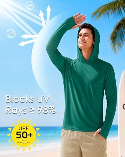 Boladeci Men's UPF 50+ Sun Protection Lightweight Hoodie Shirts Long Sleeve Fishing Shirt SPF UV Hiking Swim - Image 3
