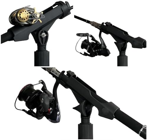 2 Pack Fishing Rod Holder with Track Mount Universal T-Shaped Screw Mounted on Rail for Kayak, Canoe, Fishing Boat - Image 2