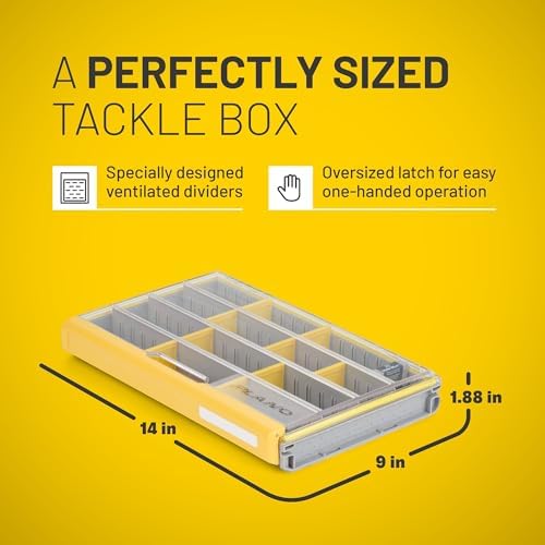 Plano EDGE 3700 Premium Tackle Utility Box, Gray and Yellow, Stackable Organizers, Waterproof, Rust-Resistant Bait and Tackle Storage, Standard (Pack of 4) - Image 5