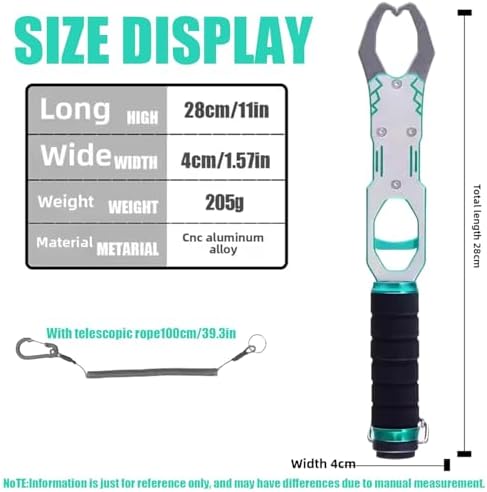 Fish Lip Gripper with 40lbs Built-in Weight Scale, 2-in-1 Fish Grabber Tool - Image 6