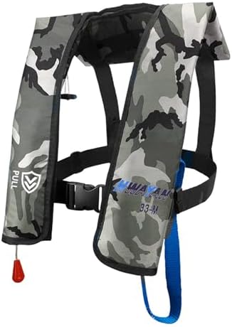 Manual Inflatable Life Jacket for Adults| Supports up to 330 lbs by HWAYAN