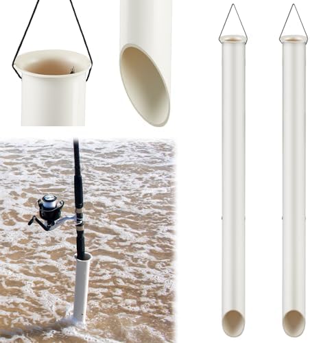 DoubleFill Tubular Sand Spikes for Surf Fishing PVC Surf Shore and Beach Fishing Rod Holder Sand Spike for Beaches, Rivers and Sandy Beaches by DoubleFill