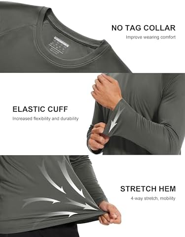 MAGCOMSEN Men's Long Sleeve Shirts UPF 50+ UV Sun Protection Athletic Shirts for Hiking Running Workout Rash Guard - Image 4