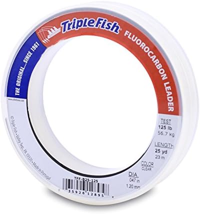 Triple Fish 100% Fluorocarbon Fishing Leader - Clear Invisible Strong and Heavy Duty Highly Abrasion Resistant, Fast Sinking Freshwater & Saltwater by TripleFish
