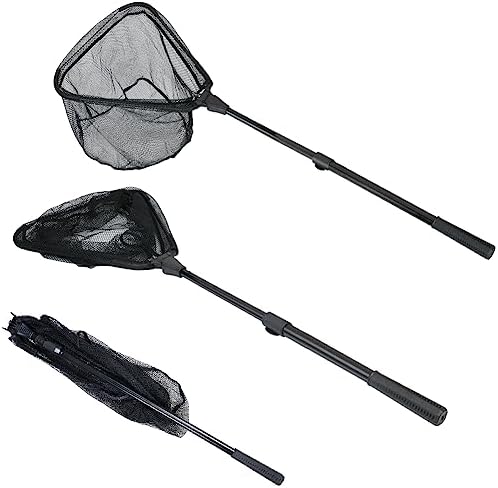 RESTCLOUD Fishing Landing Net with Telescoping Pole Handle, Fishing net Freshwater for Kids Men Women, Extend to 40-63 Inches by RESTCLOUD