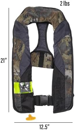 Momarsh Lifeline Auto Inflatable Personal Flotation Device 33g | Durable Waterfowl Hunting Life Jacket with Splash Proof Exterior Pockets, D-Ring Kill Switch and Minimal Profile (Optifade Timber) - Image 2