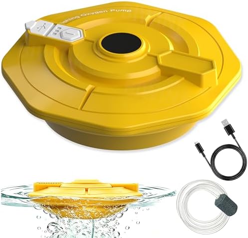 Rechargeable Floating Aerator Pump - IPX7 Waterproof Portable Bait Bucket Aerator, Live Bait Aerator for Fishing, 40H+ Battery for Power Outage, Fish Tank Bubbler for Live Minnows by Unknown