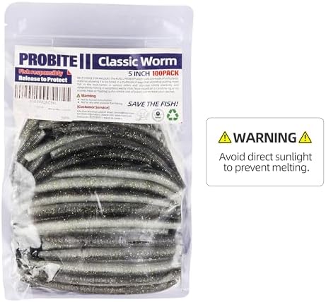 Soft Fishing Worm 100PCS, 3/4/5/6" Mega Value Pack Senko Style Soft Lures for Bass, Plastic Worm Stick Baits, Multicolor, Cost-Effective Fishing Gift - Image 5
