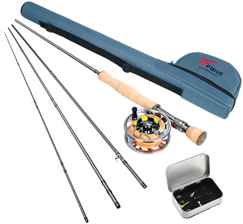 8Fans Fly Fishing Rod and Reel Combo, 4-Piece Slow Action Fly Rod by 8FANS