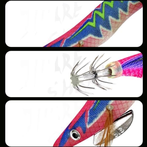 10PCS 13cm Fishing Lure Set, Luminous Squid Jig Shrimp Fishing Lure Luminous Squid for Sea Fish - Image 3