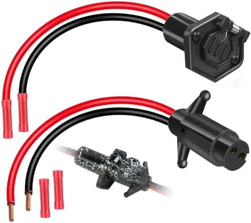 Trolling Motor Plug,Trolling Motor Plug and Receptacle 12v for Minn Kota,Waterproof Trolling Motor Quick Connect,Heavy-Duty Male and Female Trolling Motor Connector by HKAIMING