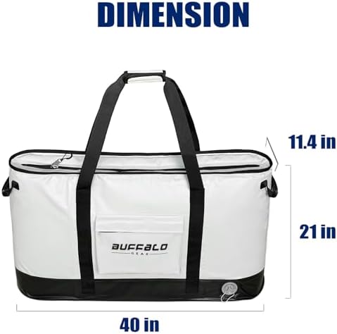 Buffalo Gear Insulated Fish Cooler Bag 106Qt Fish Kill Bag with YKK Zipper, Flat Bottorm Fishing Bag Keep Your Catch Cool and Fresh All Day - Image 6