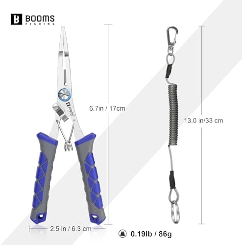 Booms Fishing Pliers Stainless Steel: 6.5" Split Ring Pliers - Braided Line Cutter & Scissors with Lanyard - Fish Hook Remover Tool for Saltwater and Freshwater - Fishing Tools for Angler, XW13 - Image 7