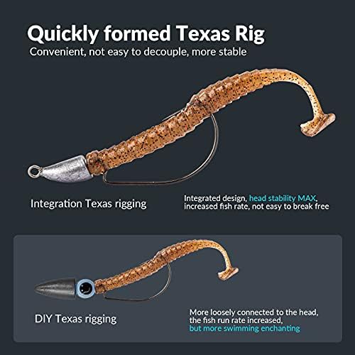 THKFISH Weedless Swimbait Jig Heads for Bass Fishing, Weighted Texas Rig Hook Fishing Hooks Saltwater Freshwater 1/8 oz, 1/6 oz, 1/4 oz, 3/8 oz, 1/2 oz,3/4 oz - Image 3