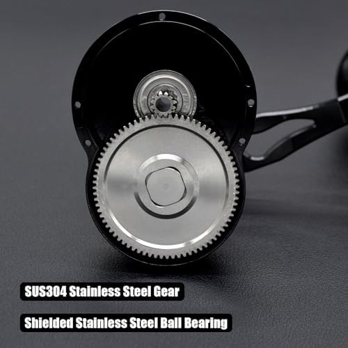 Savage Jaws Conventional Lever Drag Fishing Reel, 6.3:1 Gear Ratio, 9+2 Bearings, Carbon Fiber Drag, Stainless Steel Main Shaft & Gear, One-Piece Aluminum Frame and Braid-Ready Spool - Image 5