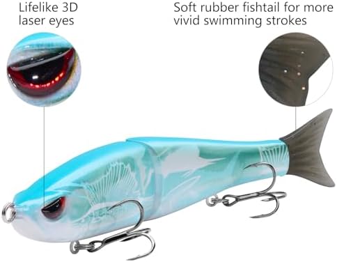 Bassdash SwimShad Glide Baits Jointed Swimbait Bass Pike Salmon Trout Muskie Fishing Lure - Image 4