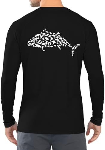 Men's Fishing Shirt Long Sleeve, UPF50+ UV Protection Sun Shirts, Quick Dry Graphic T Shirt for Running Hiking - Image 3