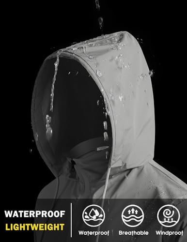 COOFANDY Men's Light Rain Jacket Packable Waterproof Raincoat Windbreaker - Image 3