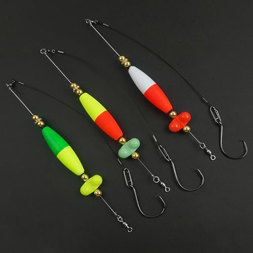 Catfish Rigs Catfish Float Rigs, Catfishing Tackle with Rattles Beads Peg Floats Santee Cooper Rigs for Bank Fishing 6/0 8/0 Circle Hooks - Image 6