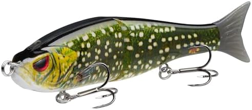 Bassdash SwimShad Glide Baits Jointed Swimbait Bass Pike Salmon Trout Muskie Fishing Lure by Bassdash
