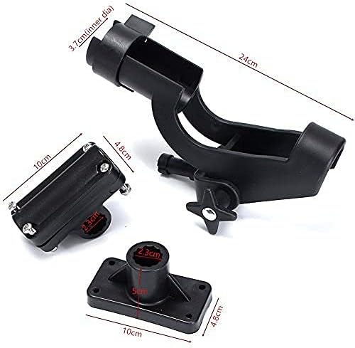 HiUmi Adjustable Rotatable Plastic Fishing Rod 3 Mount Rack Holder Bracket Boat Canoeing Rowing Mount Kit Kayak Side Rod Holder - Image 5