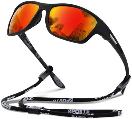 suoso Polarized Sports Sunglasses for Men: UV400 Protection Glasses Wrap Around Goggles for Driving Fishing by suoso