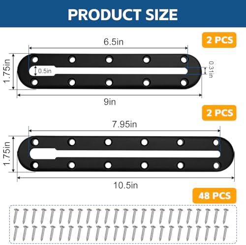 Kayak Track Mount 4 Pack — Dual-Length Set (2 x 9 10-Hole + 2 x 10.5 12-Hole) Low-Profile Kayak Rail Tracks for Rod Holders, Paddle Holders, Cup Holders, Cleats, Transducers - Image 2