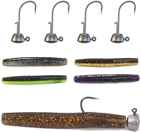 Ned Rig Baits Kit,TRD Soft Plastic Worms or Crawfish for Bass Fishing by OJYDOIIIY