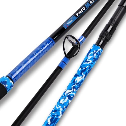 Fiblink Surf Rod,Portable Travel Fishing Rod,Spinning Rod with Blue Camouflage Handle,2Piece/3Piece/4Piece Carbon Fiber Fishing Rod (9ft/10ft/12ft/14ft) by Fiblink