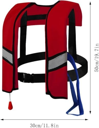 2-Pack 150N Automatic Inflatable Life Jacket – Adjustable Nylon Swim Vest with CO2 Inflation, Reflective Strips & Safety Buckle - Image 3
