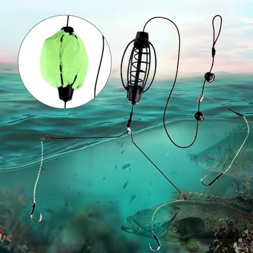 2 Sets Carp Fishing Feeder Baits Cage Spring Fish Feeder with Holder - Image 4