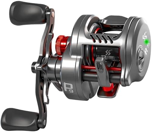 Sougayilang Round Baitcasting Reel, Digital Control Braking with Real-Time Acoustic Feedback, 7.2:1 Gear Ratio DC Reel for Bass, Catfish and Salmon, Ideal Fishing Reels for Beginners by Sougayilang