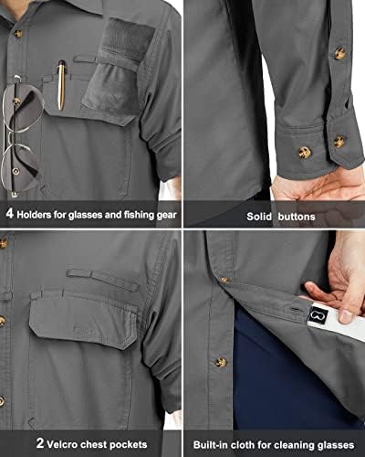 33,000ft Men's Long Sleeve Sun Protection Shirt UPF 50+ UV Quick Dry Cooling Fishing Shirts for Travel Safari Camping Hiking - Image 5