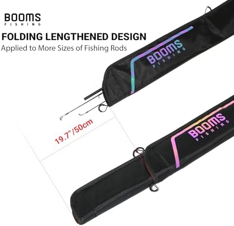 Booms Fishing PB3 6.4ft~8ft Fishing Rod Case, Portable Folded Fishing Pole Case with Two-Way Zippers, 1ft /7.7" Extended Design Fishing Rod Bag, Fit for 2~3 Fishing Poles, 76"~96" - Image 2