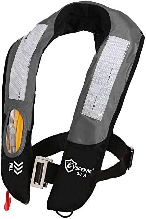 Top Safety Adult Life Jacket with Whistle - Manual Version Inflatable Lifejacket Life Vest Preserver PFD for Boating Fishing Sailing Kayaking Surfing Paddling Swimming - Adjustable Life Saving Vest - Image 2