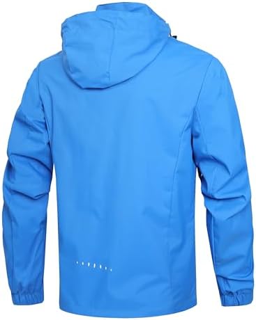 Men's Lightweight Waterproof Rain Jacket,Shell Hooded Outdoor Raincoat Hiking Windbreake jacket - Image 3