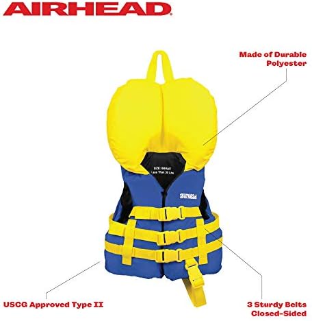 Airhead General Purpose Life Jacket for Adults & Kids - US Coast Guard Approved Life Vest for Men, Women, Youth, Child & Infant, Boating Safety PFD for Fishing & Swimming - Image 2