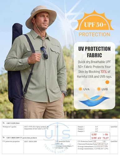 WULFUL Men's Sun Protection Fishing Shirts UPF 50+ Lightweight Quick Dry Cooling Long Sleeve Shirts for Work Hiking Safari - Image 4