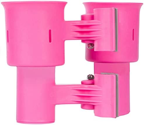 ROBOCUP, (Hot Pink), Patented Clamp On Boat Cup Holder |Multifunction Dual Drink Caddy for Fishing Poles, Tools, Net, Gaff |Portable Storage for Boating, Beach, Umbrellas, Golf Carts, Strollers - Image 3