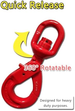 Swivel Self-Locking Hook 17636 lbs Heavy Duty Swivel Lifting Hook Swivel Lifting Hook Hoist Hook Sling Heavy Cargo 【8.0ton】 - Image 4
